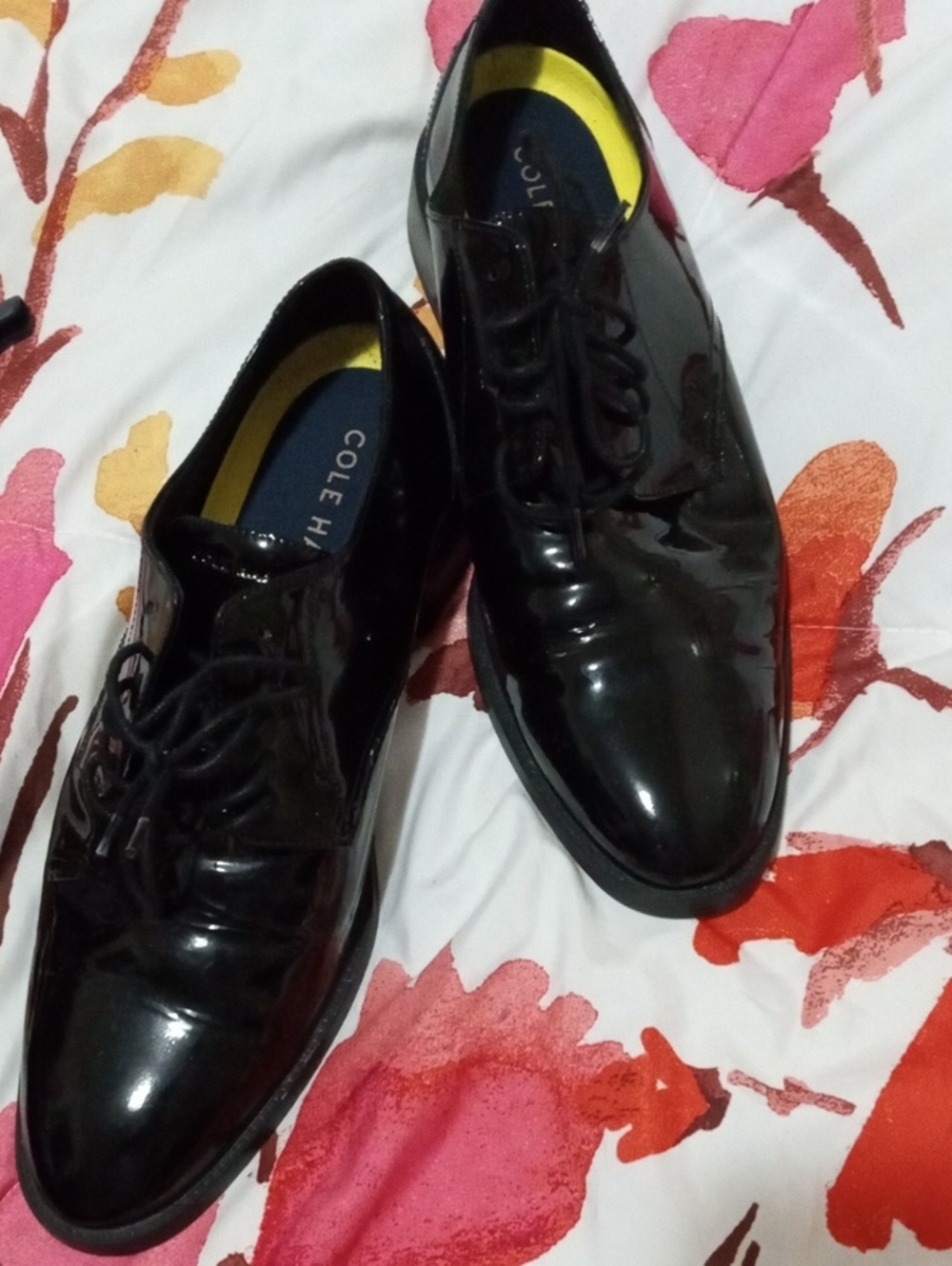 Cole Haan Men's Black Patent Leather Dress Oxfords